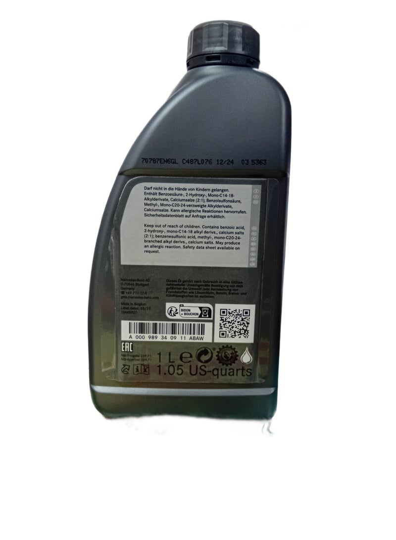 Mercedes-Benz SAE 0W-20 Engine Oil – 1 Liter (A00098934091) – Full Synthetic OEM Motor Oil - Image 2
