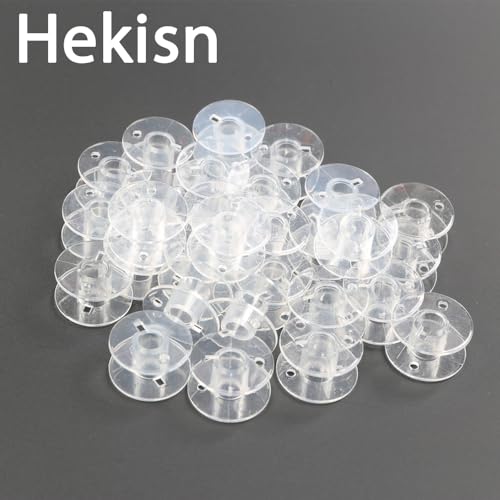 Hekisn Sewing Machine and Embroidery Bobbins, SA156 Bobbins for Brother, Class 15 Transparent Sewing Bobbins (20 Pack) - Image 4