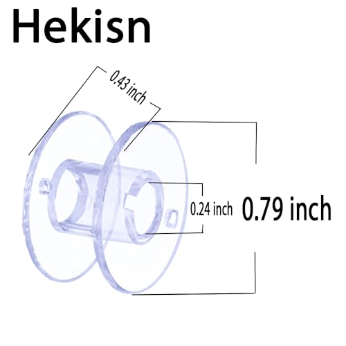 Hekisn Sewing Machine and Embroidery Bobbins, SA156 Bobbins for Brother, Class 15 Transparent Sewing Bobbins (20 Pack) - Image 3