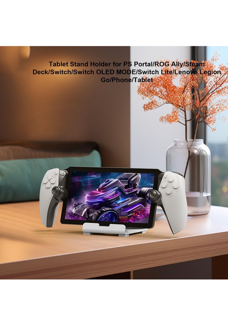 SYOSI - Stand Base Compatible with Ps5 Portal Remote Player, Frosted Aluminum Alloy Desktop stand with Anti-Slip Holder for Playstation Portal Handheld Console, Switch, And Mobile Phones (White) - Image 1