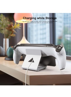 SYOSI Stand Base Compatible with Ps5 Portal Remote Player, Frosted Aluminum Alloy Desktop stand with Anti-Slip Holder for Playstation Portal Handheld Console, Switch, And Mobile Phones (White)  - Image 4