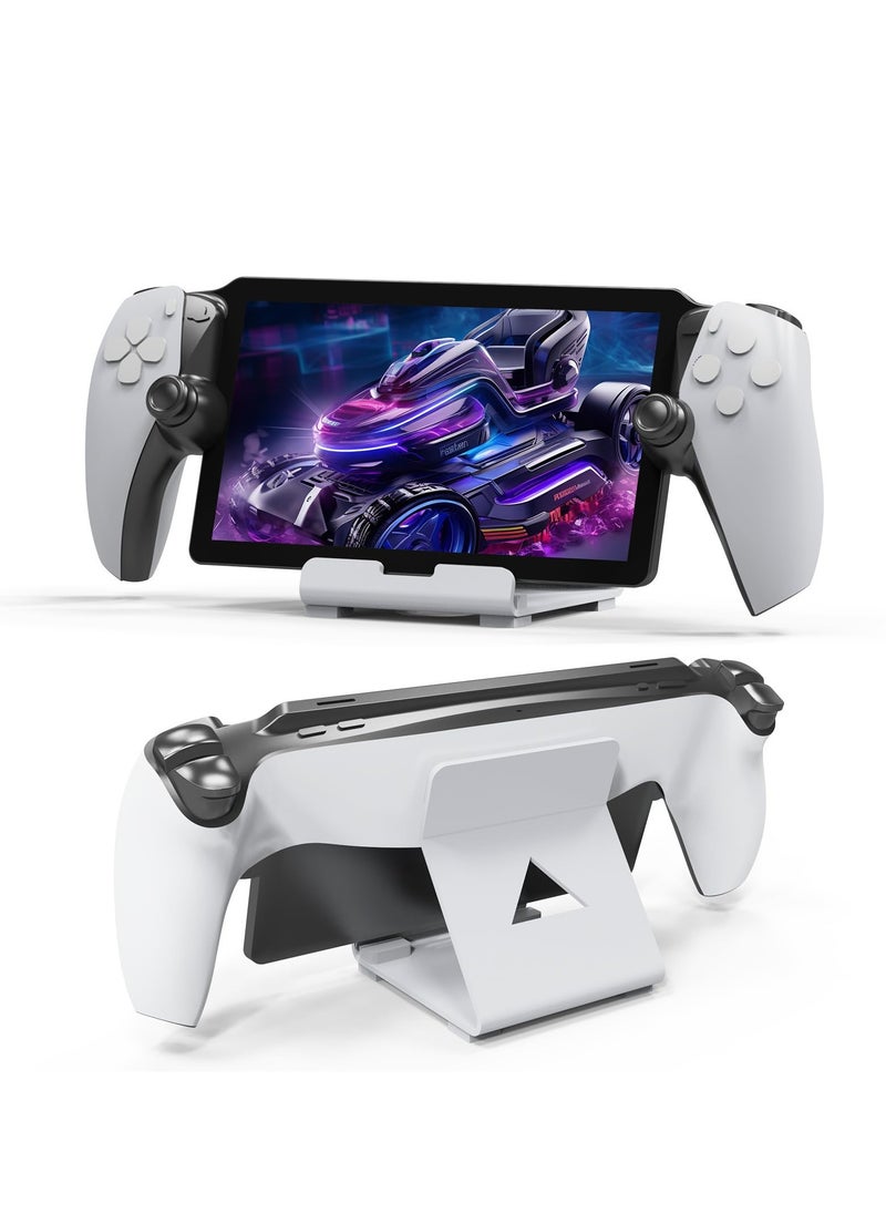 SYOSI - Stand Base Compatible with Ps5 Portal Remote Player, Frosted Aluminum Alloy Desktop stand with Anti-Slip Holder for Playstation Portal Handheld Console, Switch, And Mobile Phones (White) - Image 1