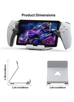 SYOSI Stand Base Compatible with Ps5 Portal Remote Player, Frosted Aluminum Alloy Desktop stand with Anti-Slip Holder for Playstation Portal Handheld Console, Switch, And Mobile Phones (White)  - Image 3