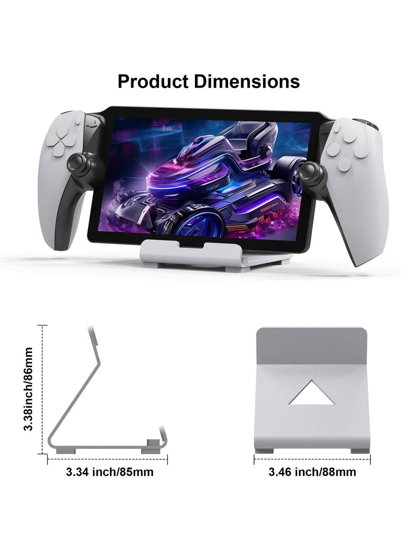 SYOSI - Stand Base Compatible with Ps5 Portal Remote Player, Frosted Aluminum Alloy Desktop stand with Anti-Slip Holder for Playstation Portal Handheld Console, Switch, And Mobile Phones (White) - Image 1