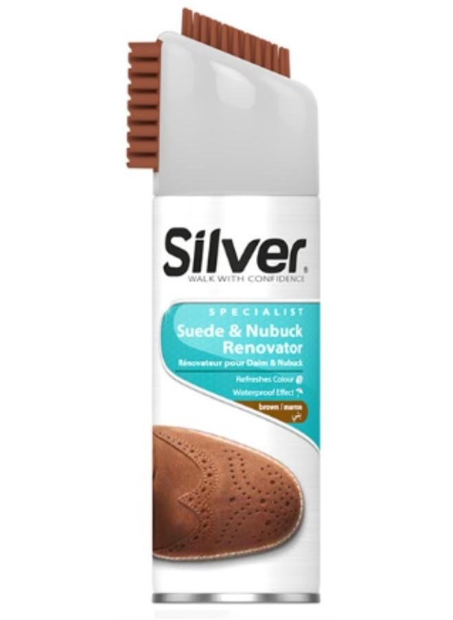 Silver Suede Shoe Polish Spray brown 200ml 