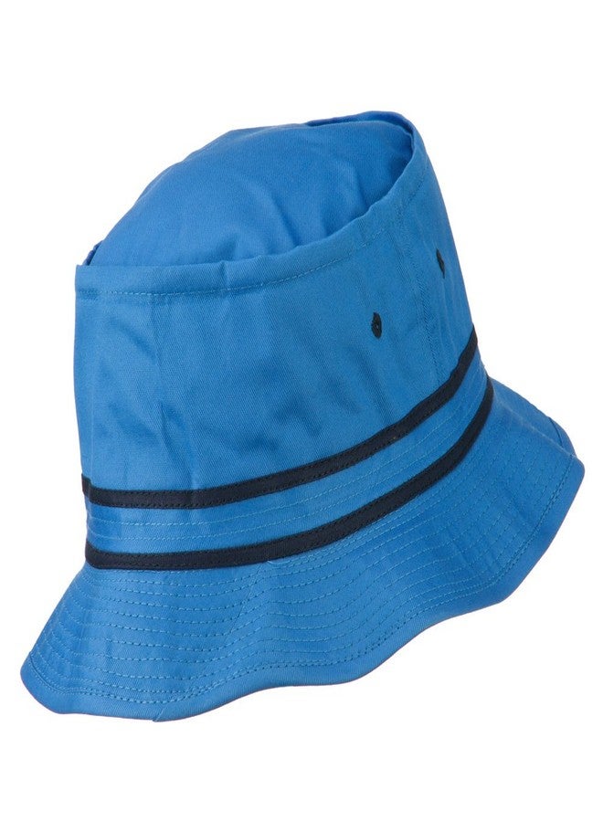 Otto Caps Striped Hat Band Fisherman Bucket Hat - Blue Navy L-XL - Image 3
