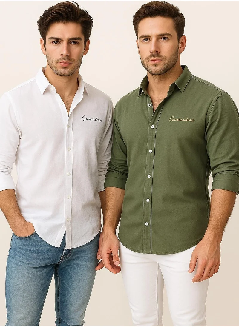 THUGFIT LINEN COTTON SHIRT GREEN