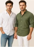 THUGFIT LINEN COTTON SHIRT GREEN