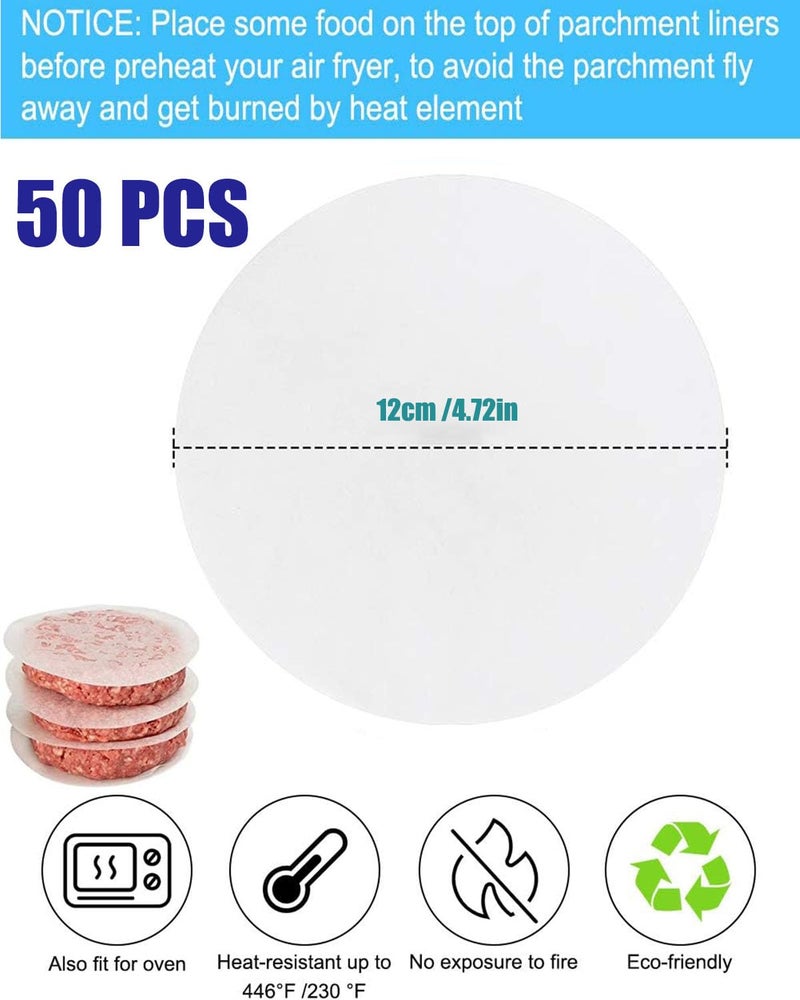 INOCEAN 51PCS Burger Press, Patty Maker, Burger PressWith 50 Patties Maker Paper, Round Patty Maker for Homemade Burgers, BBQ, Kitchen Cooking, Family Gathering (1 Press + 50 Baking Sheets) - Image 3