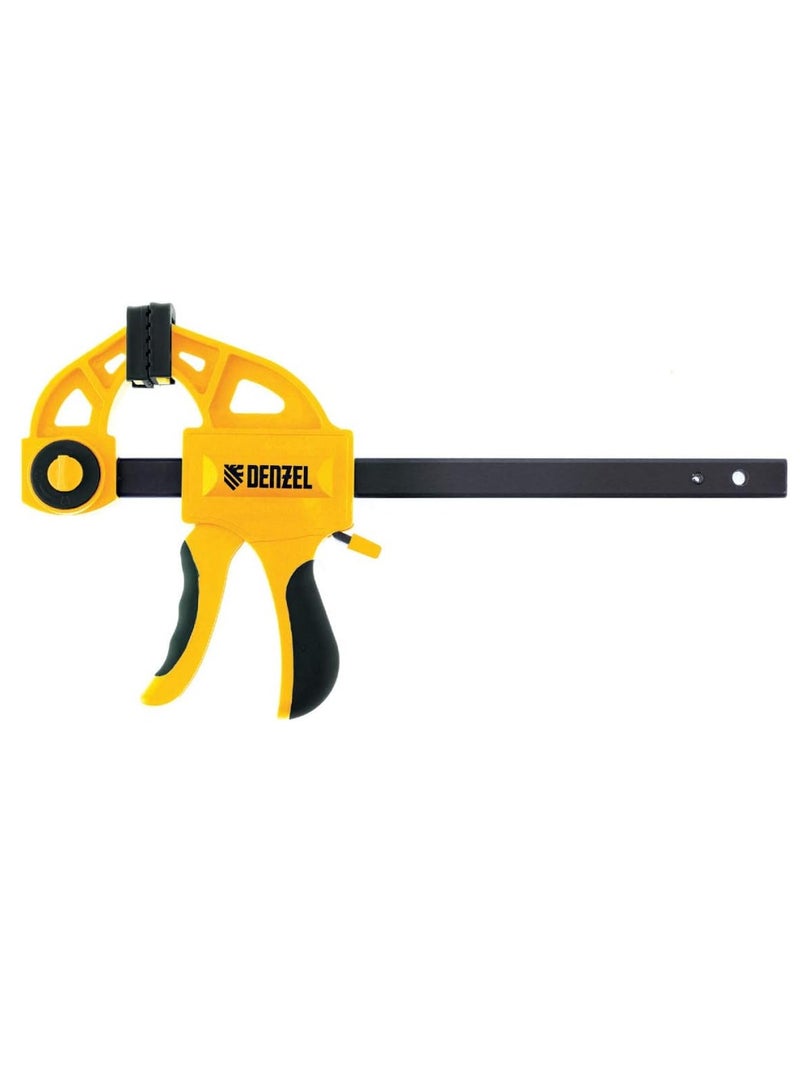 دينزل مشبك الزناد بمقبض ثنائي المادة من DENZEL مع مثبت بجسم بلاستيكي (8 بوصة × 2-3/4 بوصة) - Image 1