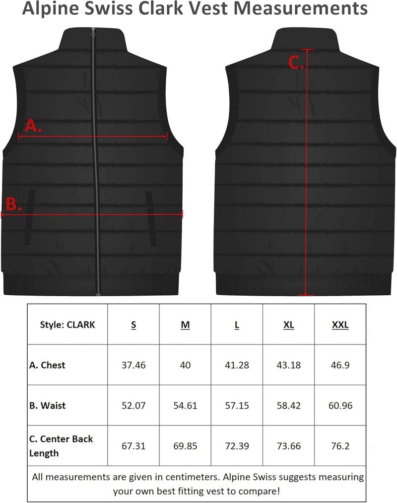 Alpine Swiss Clark Mens Puffer Vest Down Alternative Water Resistant Packable Outerwear Zip Up Pockets Warm Versatile Layer NVY Medium - Image 4