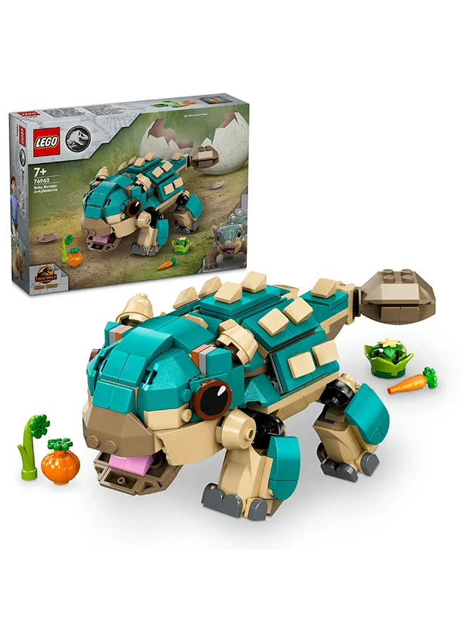 ليغو Jurassic World Baby Bumpy: Ankylosaurus Dinosaur Toy for Camp Cretaceous Fans and Kids Aged 7 Plus, Fun Build-a-Dinosaur Adventure Set Gift for Boys and Girls 76962