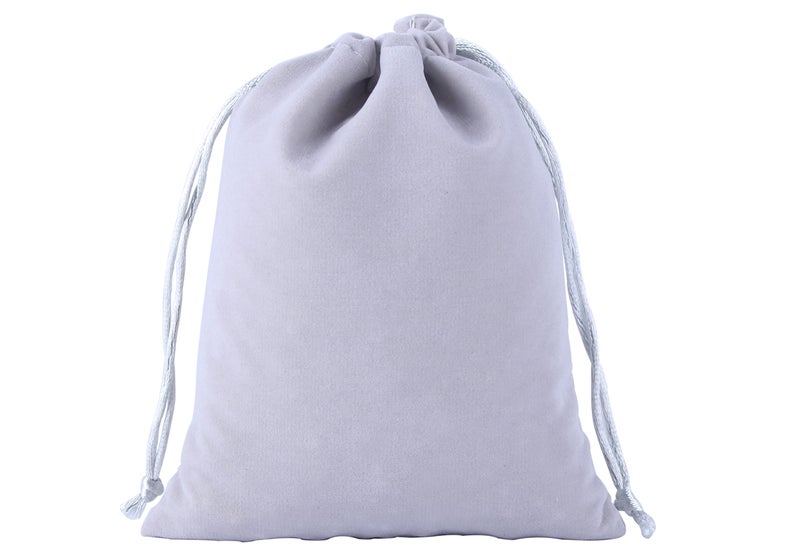 Sansam Large Velvet Drawstring Gift Bag – 10pcs Jewelry & Accessory Pouch for Bracelets, Necklaces & Gifts, Tarot Rune Bags, Purse Storage Bags, Grey - Image 2
