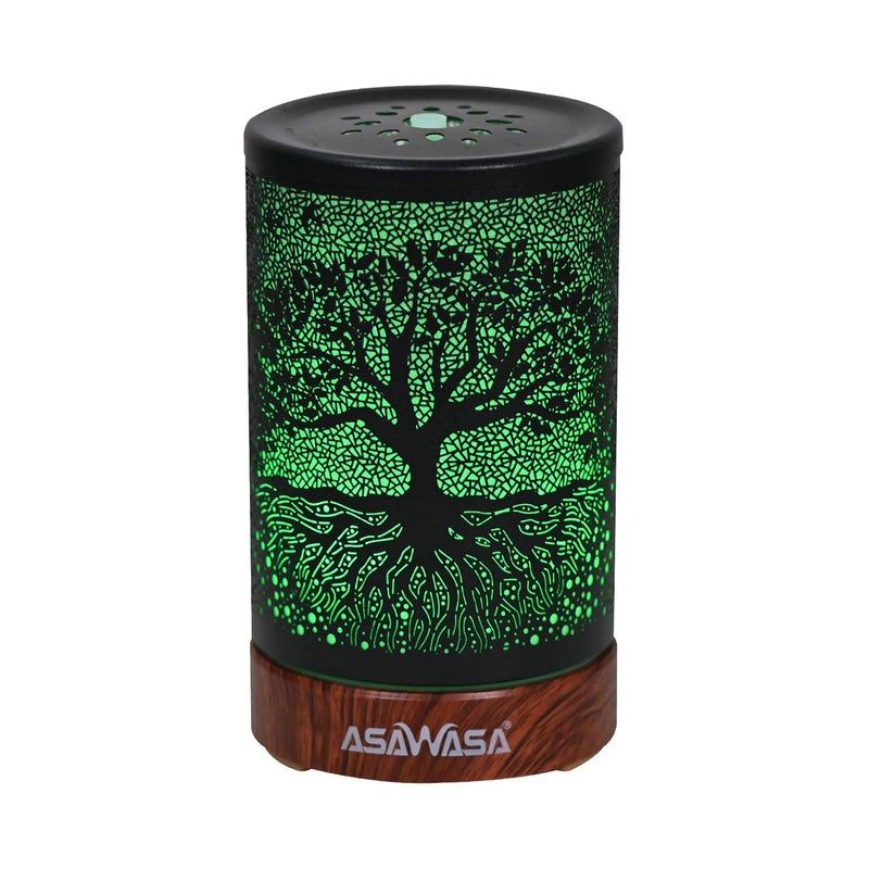 ASAWASA Diffusers for Essential Oils, Essential Oil Diffuser with Waterless Auto Shut-Off, Metal Art Aromatherapy Humidifier with Multicolor Changed Night Light,Ideal for Home Gifts Spa Yoga (Banyan) - Image 5