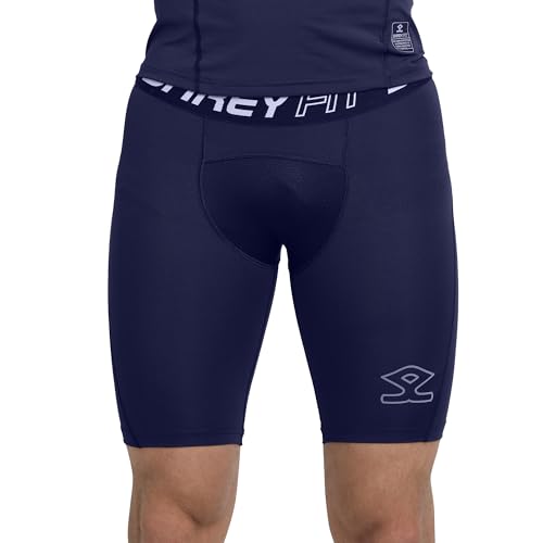 SHREY Intense Compression Short Tights for Mens (2XL, Navy) - Image 1