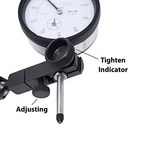 Clockwise Tools Dial Indicator with Magnetic Base Holder Stand, DIMR-0105 0-1 inch - Image 4