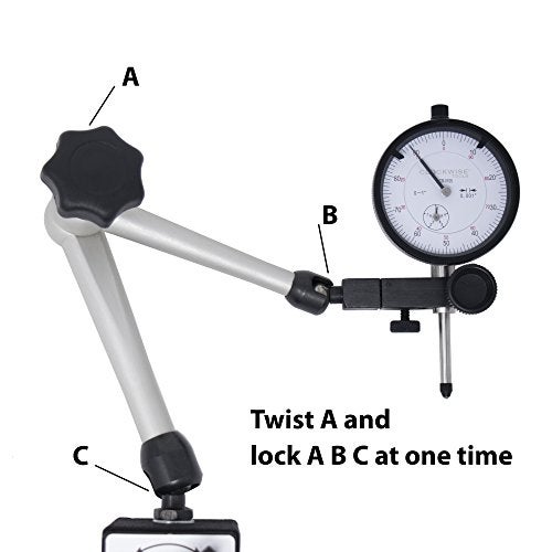 Clockwise Tools Dial Indicator with Magnetic Base Holder Stand, DIMR-0105 0-1 inch - Image 5