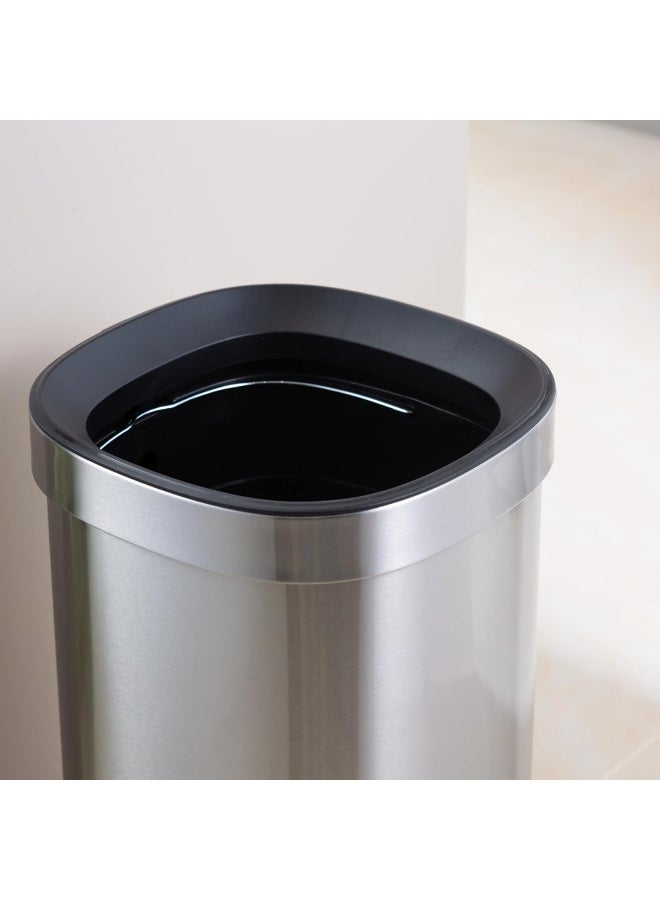 AKC Stainless Steel Trash Can with Open Top Lid & Inner Bucket - Anti-Fingerprint, 8L / 12L / 20L - Modern Waste Bin for Kitchen & Bathroom (12 Liter) - Image 3