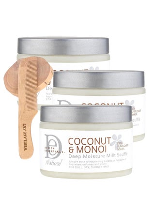 Design Essentials Coconut & Monoi Deep Moisture Milk Curl Defining Souffle, 12 Oz, Bundled With Wooden Comb - Hair Cream For Frizzy Hair, Hydration Coconut Hair Cream [Pack Of 3] - pzsku/ZEC40844D14A8BEF1FDD9Z/45/_/1738580862/e1208fd8-8940-4f84-97d5-52e139dde29c