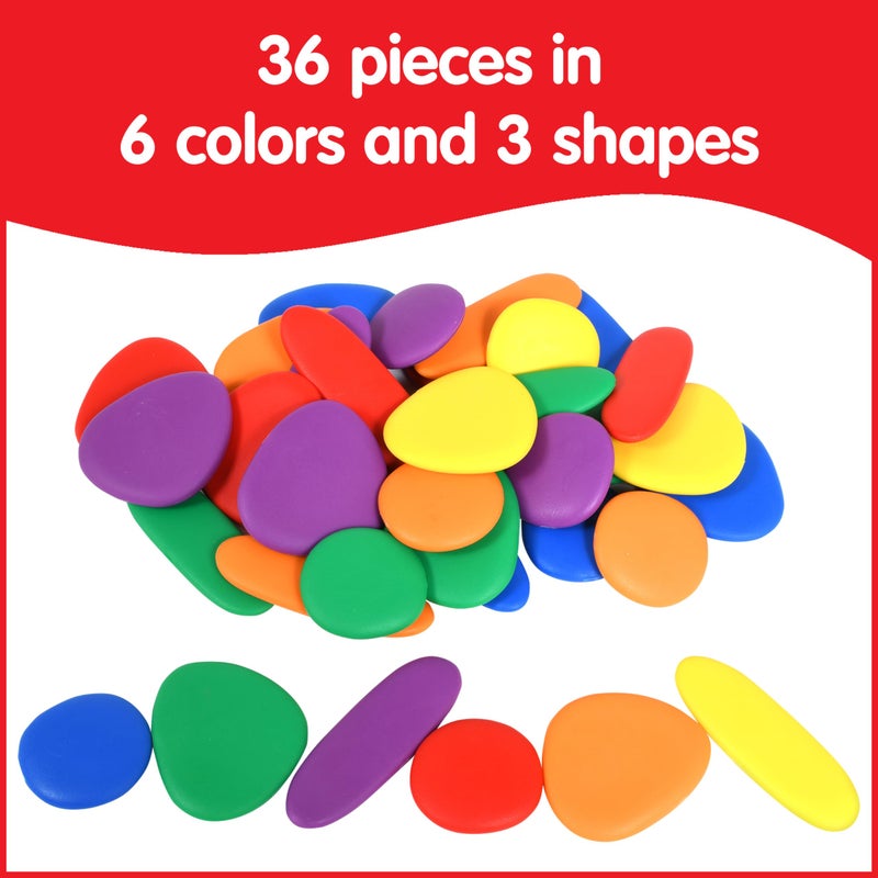Rainbow Pebbles - Junior - Mini Jar - Ages 18m+ - The Original Sorting and Stacking Stones - First Counting and Sorting Toy - Image 3