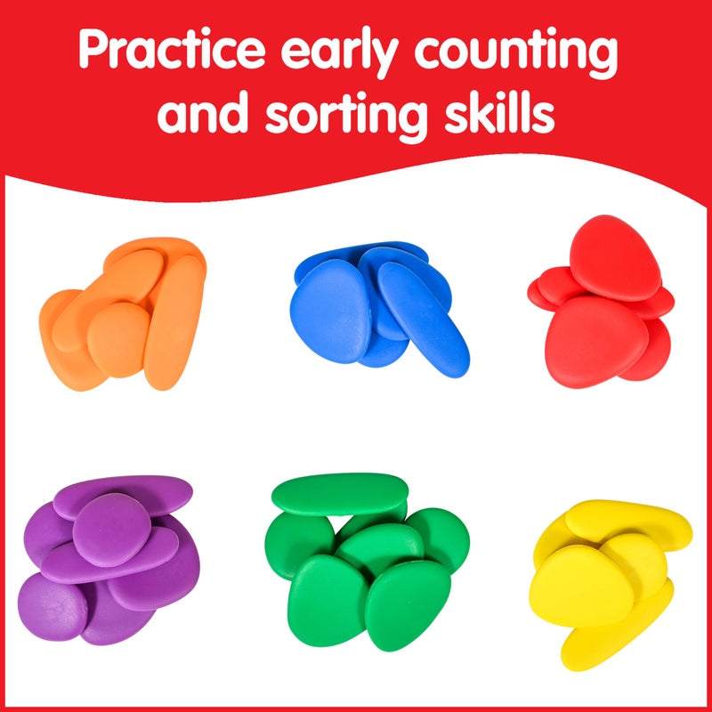 Rainbow Pebbles - Junior - Mini Jar - Ages 18m+ - The Original Sorting and Stacking Stones - First Counting and Sorting Toy - Image 5