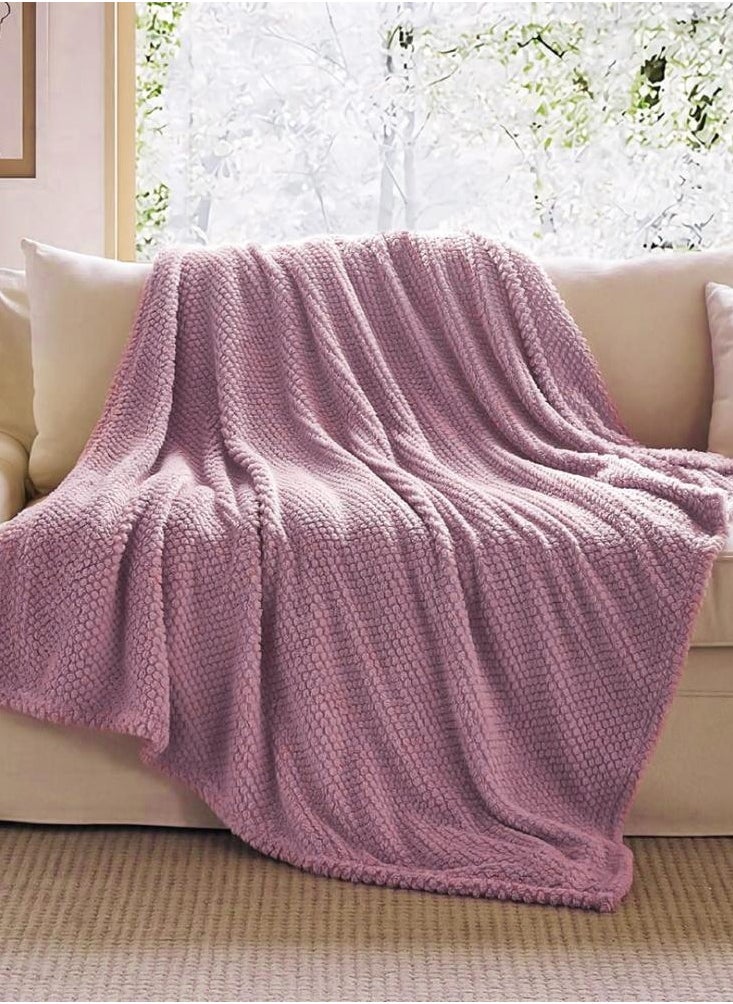 ميلين بطانية ثقيلة مخمل محفور-بطانية أريكه- لافيتا 200 × 230 - موف  - Image 1