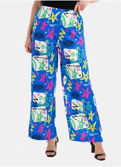 Clue High Waist Printed Pants  - Image 1