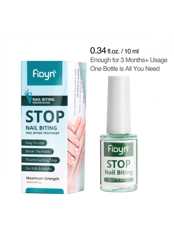 Fidyn No Bite Nail Polish, Nail Biting Treatment with Bitter Polish to Help Adults to Quit Nail Biting For Life and Also Help Stop Thumb Sucking For Kids - 10 ml/0.34 fl. oz