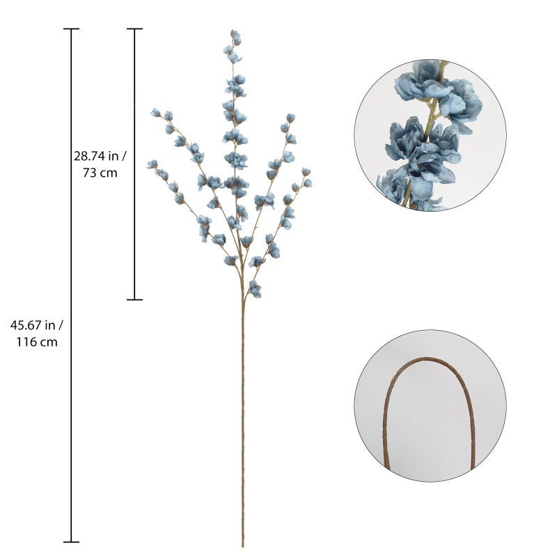 IPOPU Dusty Blue Delphinium Artificial Flowers Bulk 5PCS Faux Snapdragon Stems 45.6in Tall Fake Flowers for Floor Vase Table Centerpieces Wedding Home Decor (Dusty Blue) - Image 3