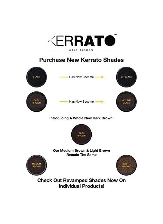 KERRATO HAIR FIBRES - للشعر الخفيف (أسود داكن) طبيعي 4G يخفي تساقط الشعر في 10 ثوانٍ، مكثف طبيعي للشعر وألياف للشعر الخفيف للرجال والنساء - Image 1