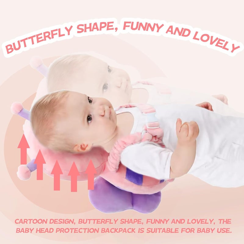 Pucmaoci Baby Toddler Head Protector, Baby Head Protection Backpack, Adjustable, Lightweight and Breathable, Pink Butterfly - Image 2