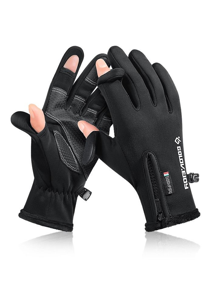 Golovejoy Suitable For Cycling In Winter Warm And Plush Gloves 