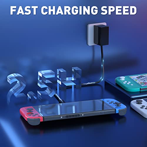 pdobq Charger for Nintendo Switch with 5FT Charging Cable, AC Power Supply Adapter for Nintendo Switch/LITE/OLED Work as Original Charger, Support Switch TV Dock Mode Output 15V2.6A USB C Chargers - Image 5