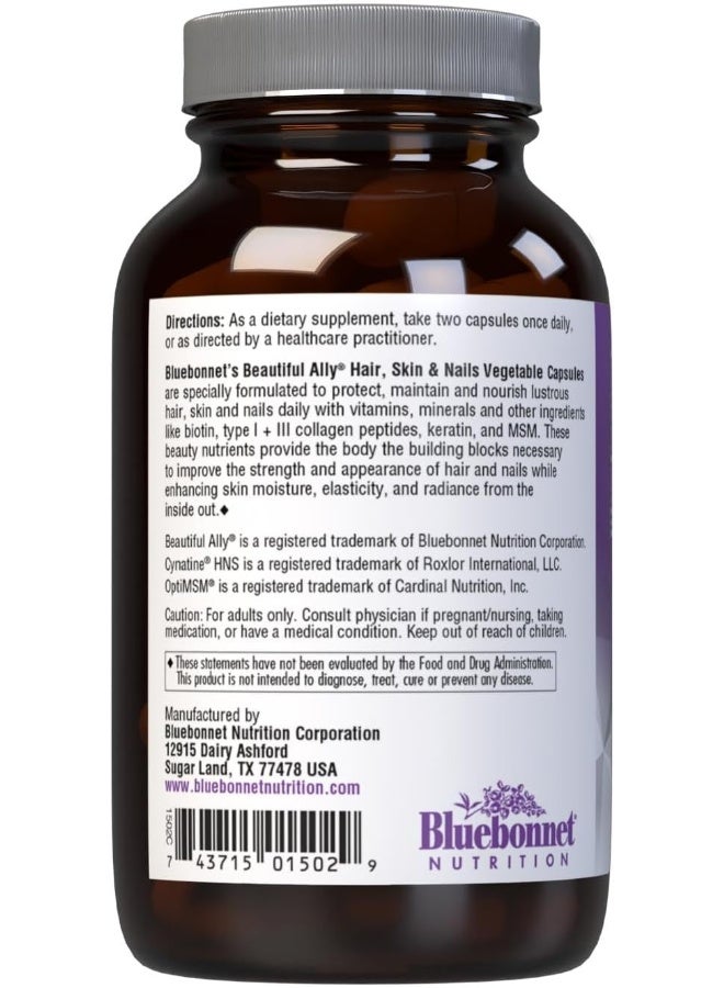 Bluebonnet Nutrition Beautiful Ally Hair Skin Nails 90 Vegetable Capsules - Image 3