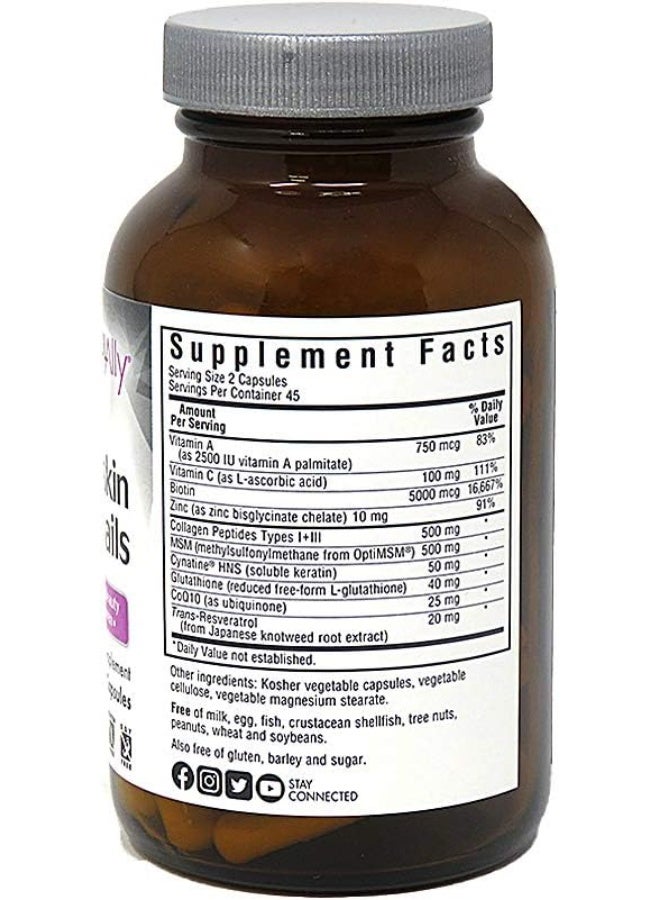 Bluebonnet Nutrition Beautiful Ally Hair Skin Nails 90 Vegetable Capsules - Image 4