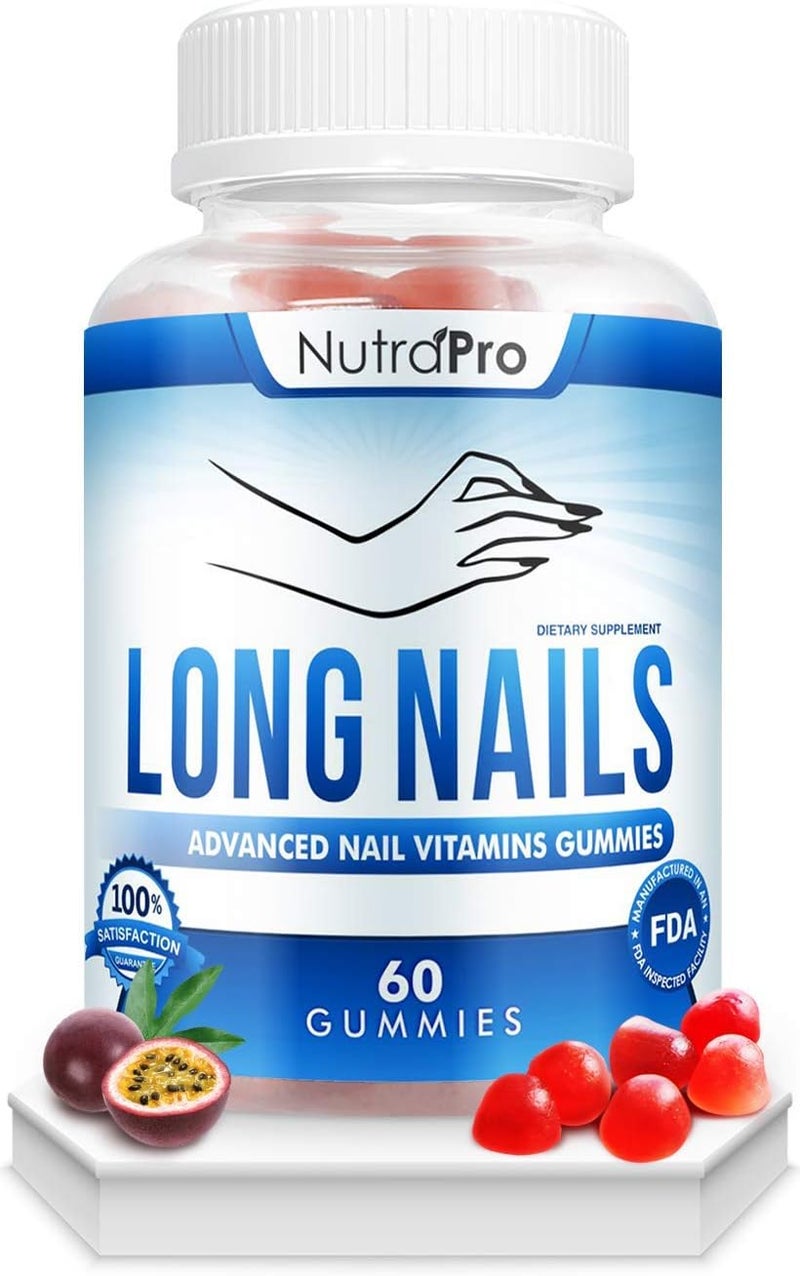 NutraPro Nail Growth Vitamins for Stronger Nail  No More Chipped NailsNail Strengthener and Growth Supplement Gummies  Grow Strong Long Nails with Biotin and Collagen Gummies