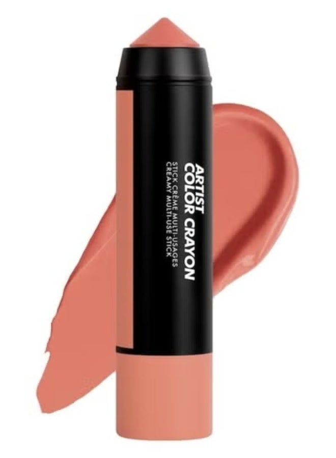 MAKE UP FOR EVER Artist Color Crayon Waterproof Multi-Use Stick 7g – Shade 126 Peachy Coral – Rose Peach – Longwear, Blendable, Multi-Use Eye, Cheek & Face Crayon - Image 1