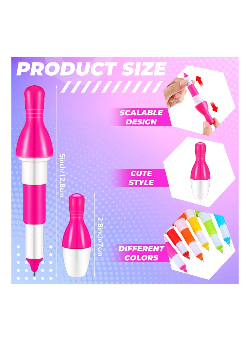 SOLARAE Bowling Ballpoint Pens In Blue Ink, Novelty Cartoon Retractable Ball Pens, Mini Cute Nurse Pens, Bowling Party Favors for Student Stationery Use In the Office, at Home (30 Pcs)(Random Color) - Image 3