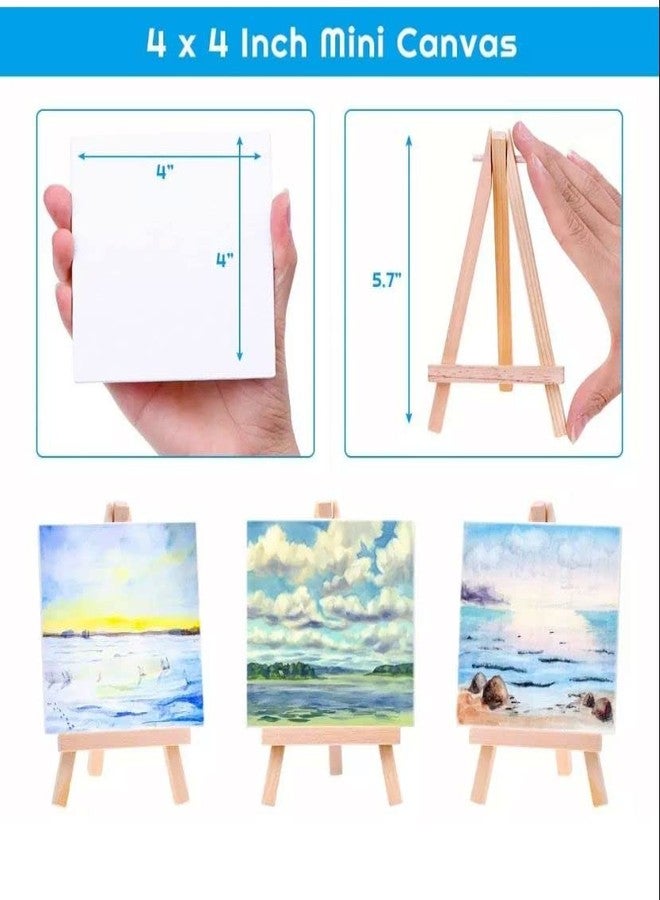 Buzz Cool Wooden Easel with Mini Canvas | Display Tabletop Tripod Stand for Mini Art Decoration | Wooden Canvas Easel for Card Artist Photos Phone Wedding Decoration | 6 inch, 5 pcs - Image 4