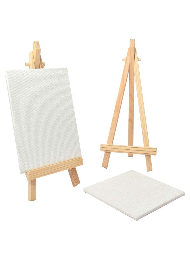 Buzz Cool Wooden Easel with Mini Canvas | Display Tabletop Tripod Stand for Mini Art Decoration | Wooden Canvas Easel for Card Artist Photos Phone Wedding Decoration | 6 inch, 5 pcs - Image 5