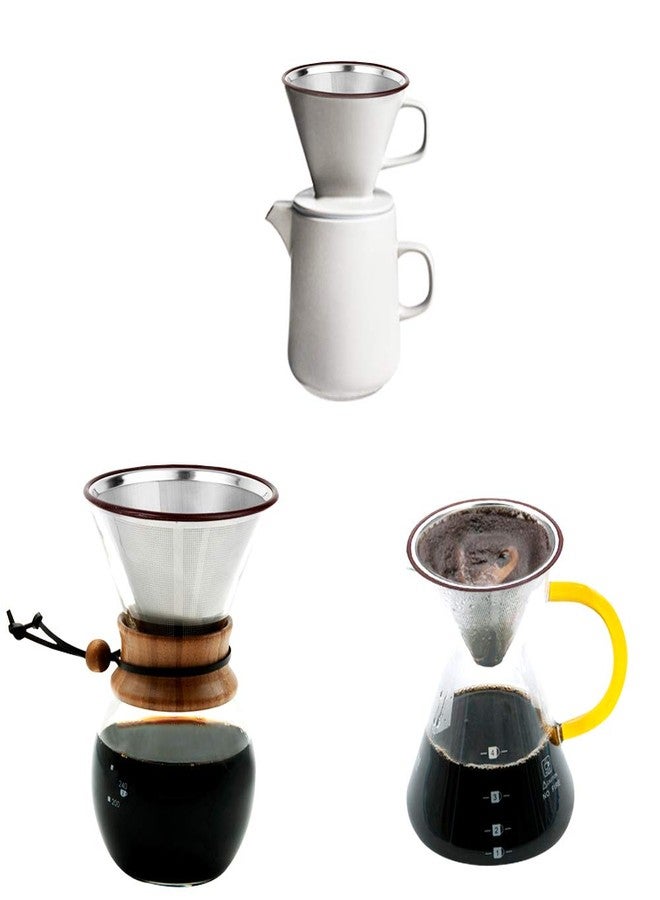 DaKuan Reusable Stainless Steel Pour Over Coffee Filter - Double Mesh Drip Coffee Filter - Image 4