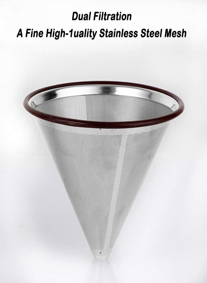 DaKuan Reusable Stainless Steel Pour Over Coffee Filter - Double Mesh Drip Coffee Filter - Image 3