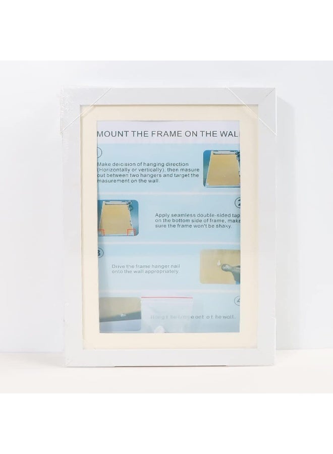 إطار عرض أعمال الأطفال، حجم A4، إطار فني خشبي بفتحة أمامية مع زجاج مقسى، باب مغناطيسي، أحزمة مرنة، تركيب على الحائط لرسومات الأطفال، صور، جوز الهند - Image 5