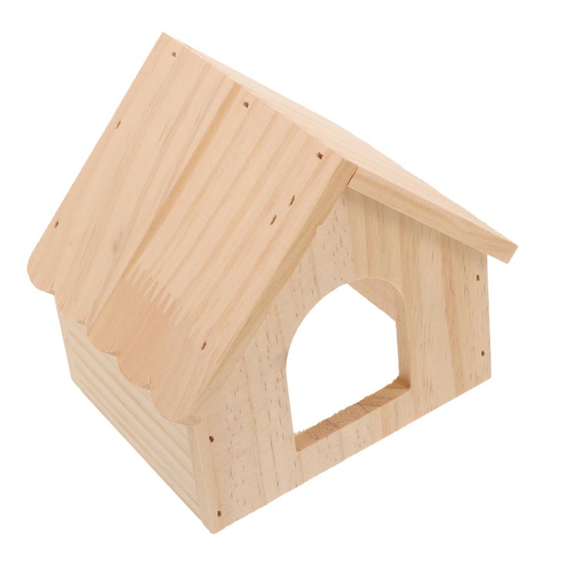 Wooden Hamster Hideout Cozy Sleeping House for Gerbils Guinea Pigs and Small Pets - Image 2