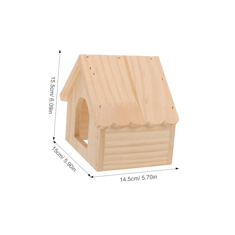 Wooden Hamster Hideout Cozy Sleeping House for Gerbils Guinea Pigs and Small Pets - Image 3