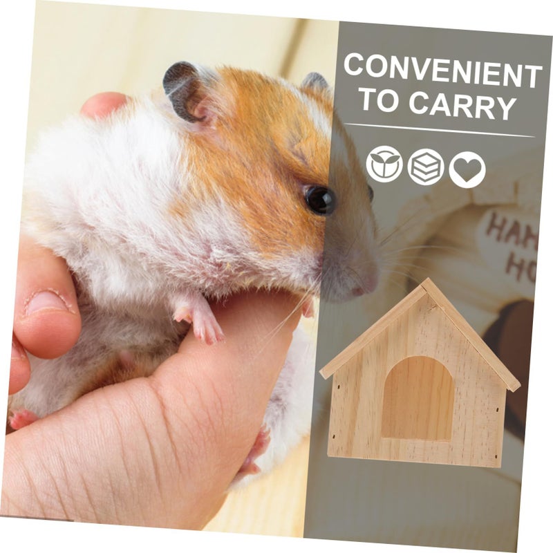 Wooden Hamster Hideout Cozy Sleeping House for Gerbils Guinea Pigs and Small Pets - Image 5