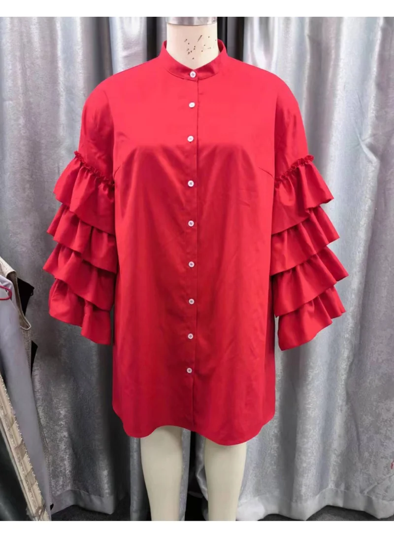 SIMPLEE Oversized women's dress suitable for curvy women's flowing skirt