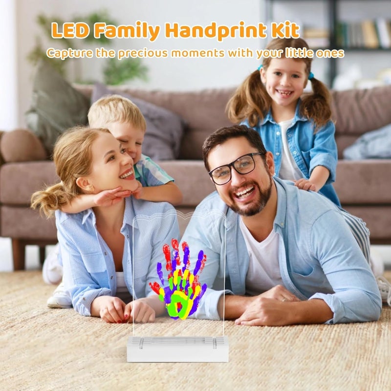 DIY Family Handprint Kit with Led Light Base, Customizable Footprint & Handprint Keepsake, for New Parents, Baby Showers and Birthdays - Image 4