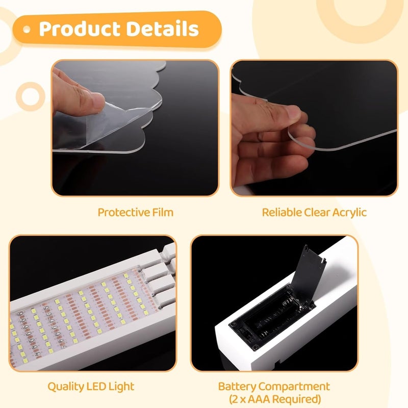 DIY Family Handprint Kit with Led Light Base, Customizable Footprint & Handprint Keepsake, for New Parents, Baby Showers and Birthdays - Image 5
