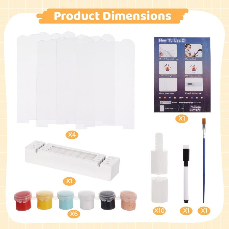 DIY Family Handprint Kit with Led Light Base, Customizable Footprint & Handprint Keepsake, for New Parents, Baby Showers and Birthdays - Image 3